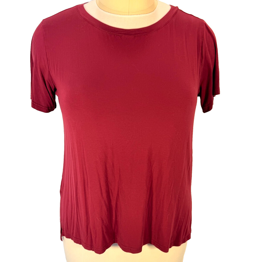 Herou Tunic Tee Shirt Modal Womens 2XL Cool Burgundy Crew Neck Short Sleeve